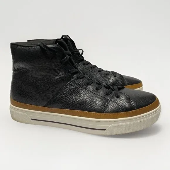 NWOB Crown Vintage DEVASSY Black Leather Lace Up Sneakers shoes Boots Mens 10M - Picture 4 of 6